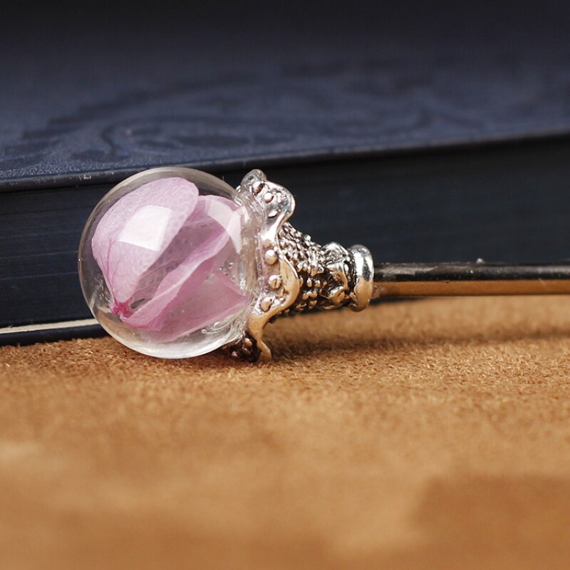 抖音同款古风发饰玻璃发簪干花饰品许愿瓶女友发饰