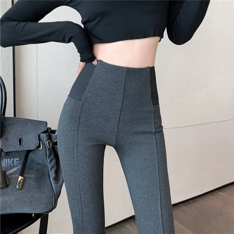 高腰打底裤女士新款外穿加厚修身百搭显瘦紧身弹力收腹提臀长裤子