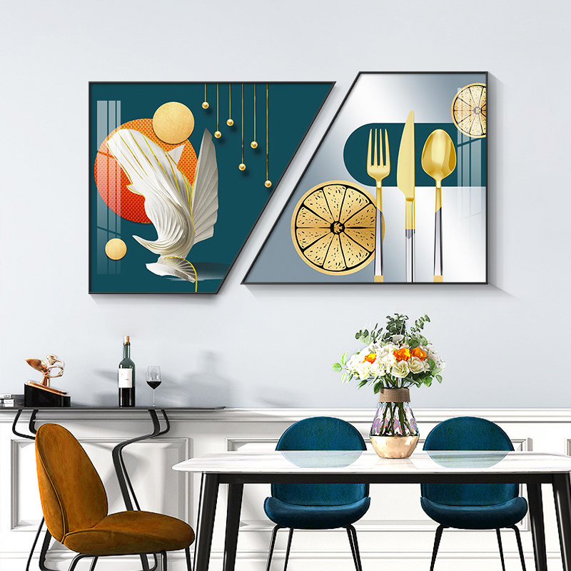 餐厅装饰画轻奢创意现代简约饭厅背景墙挂画厨房酒杯现代装饰画