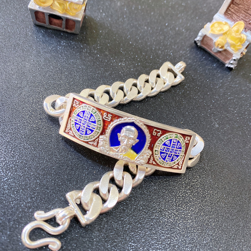 泰国hot龙婆瑞2561年纯银自身手链男款年轮泰国特色