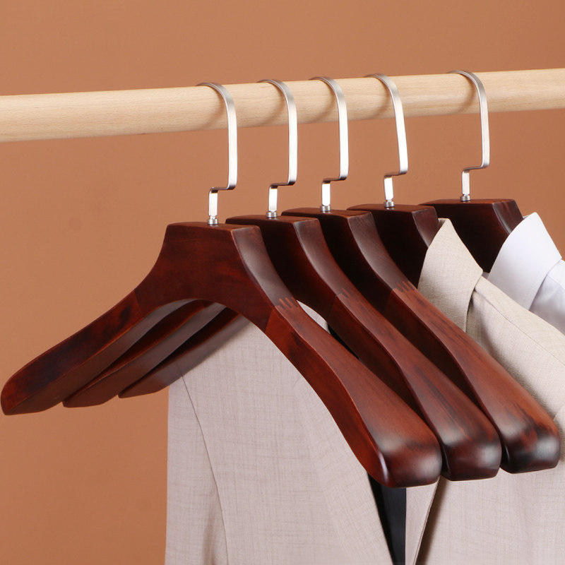 大衣架子家用男女加粗加厚大号挂衣衣架实木衣架
