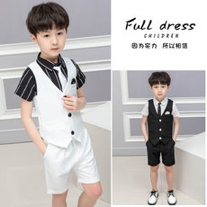 儿童西装套装小主持人钢琴服装小孩礼服男童夏季男孩三四件套马甲 儿童西装套装小主持人钢琴服装小孩礼服男童夏季男孩三四件套马甲