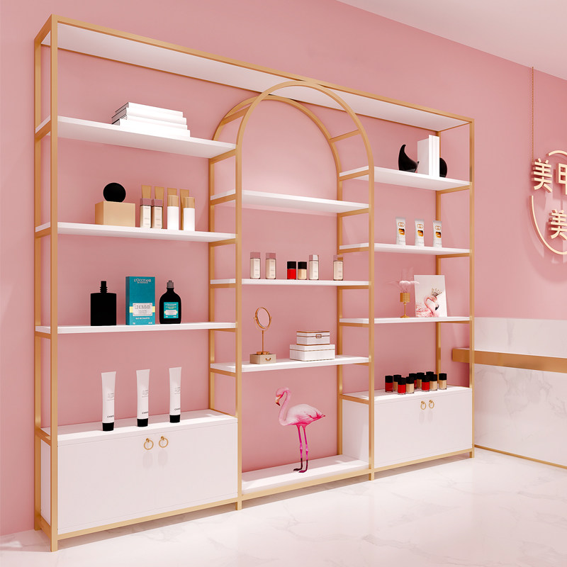化妆品展示架美容院产品产品展示展示柜彩妆护肤店铺置物化妆品货架