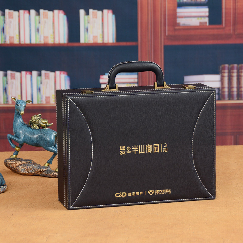 房产logo交房钥匙盒礼盒pu手提物业定制交房盒现货业主交付交房箱