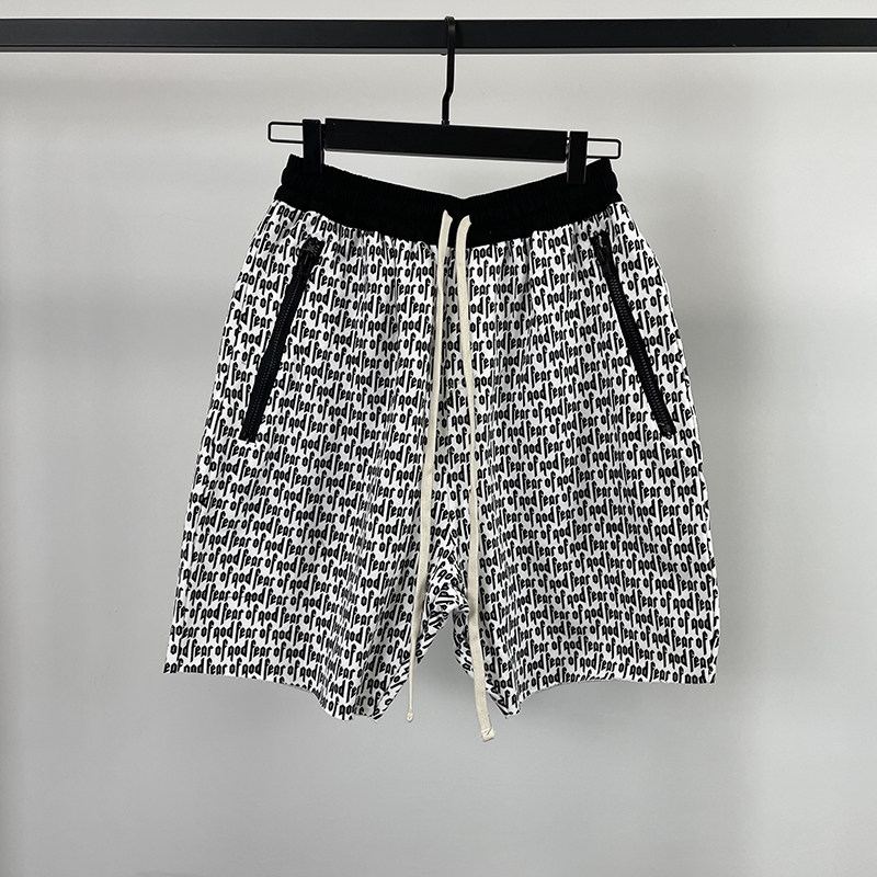 fearofgod主线fog满印吊档毛圈短裤宽松嘻哈休闲裤