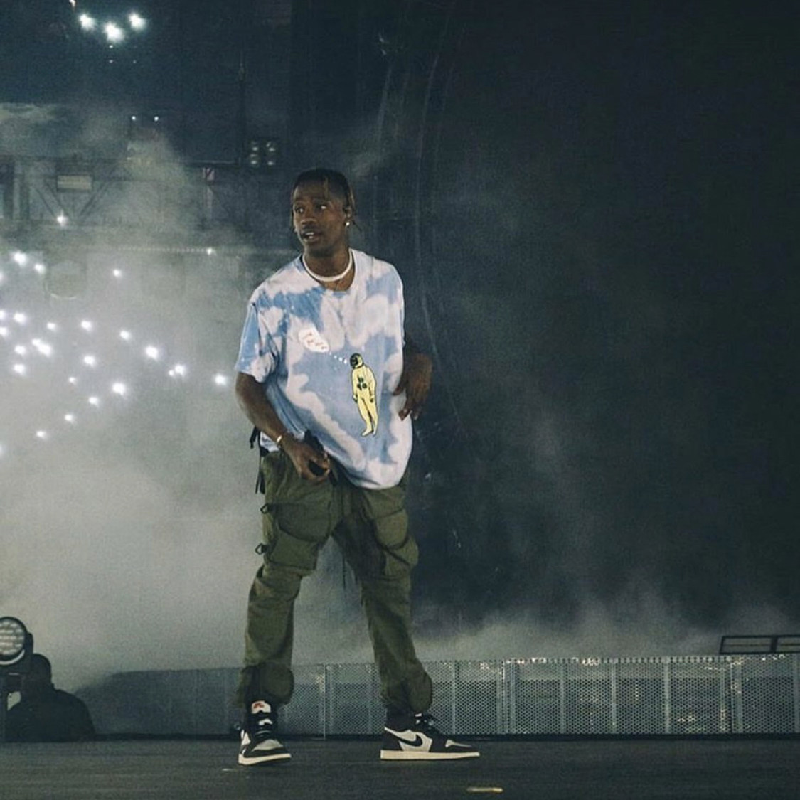 donda travis scott astroworld限定宇航员扎染短袖 3d立体印花t