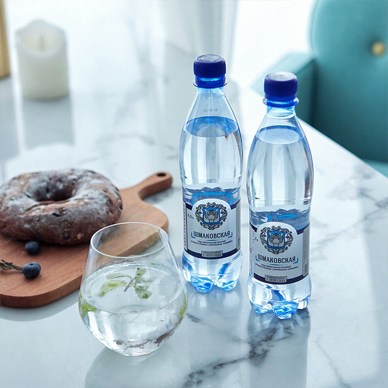 shmakovskaya 俄罗斯原瓶进口矿泉水 天然气泡水原装 500ml*6瓶