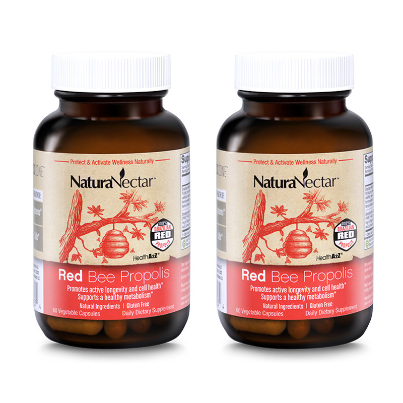 红蜂胶胶囊60粒*2瓶美容养颜抗氧化抗衰老-naturanectar海外旗舰店