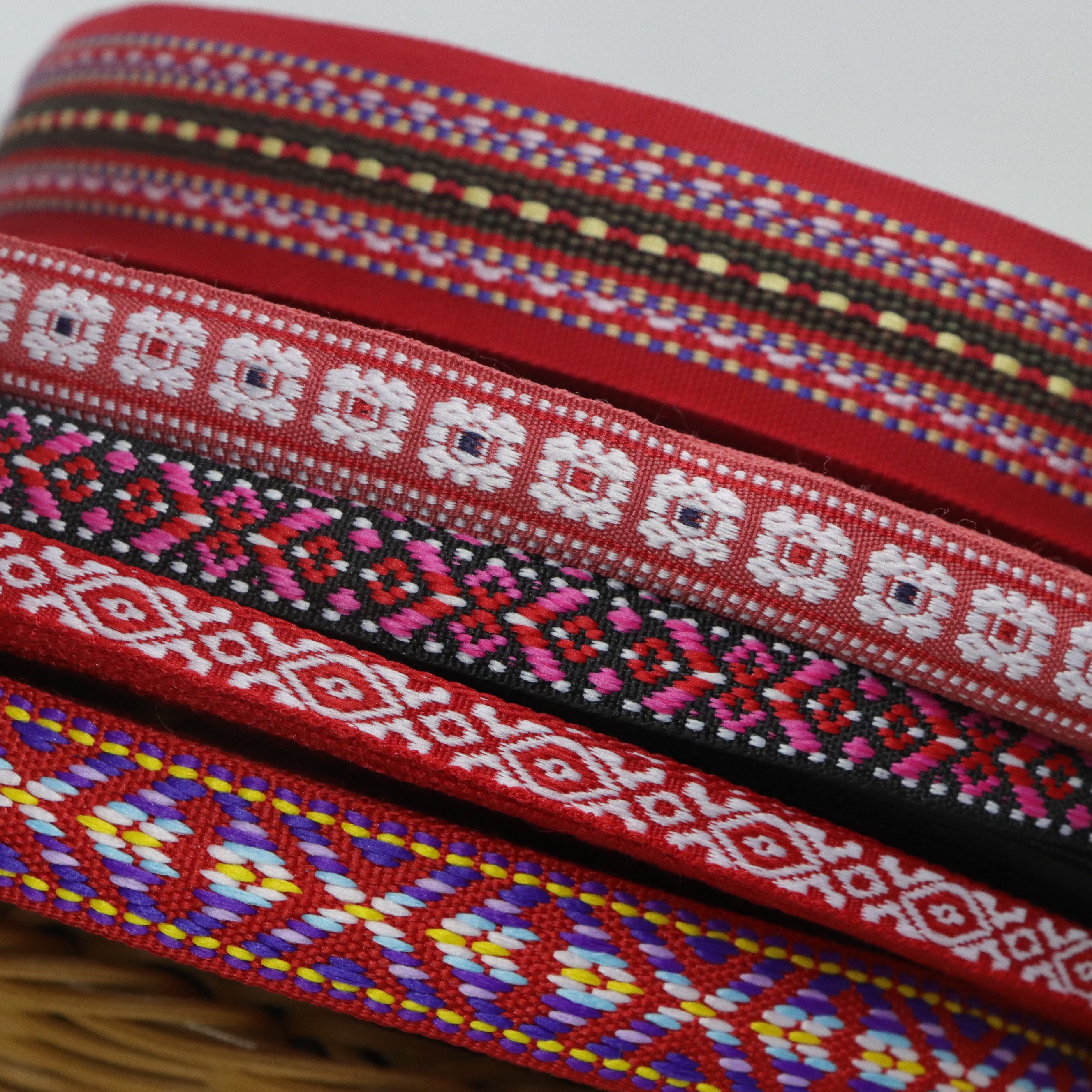 红色民族风傣族少数民族舞台演出演出服服装diy手工花边