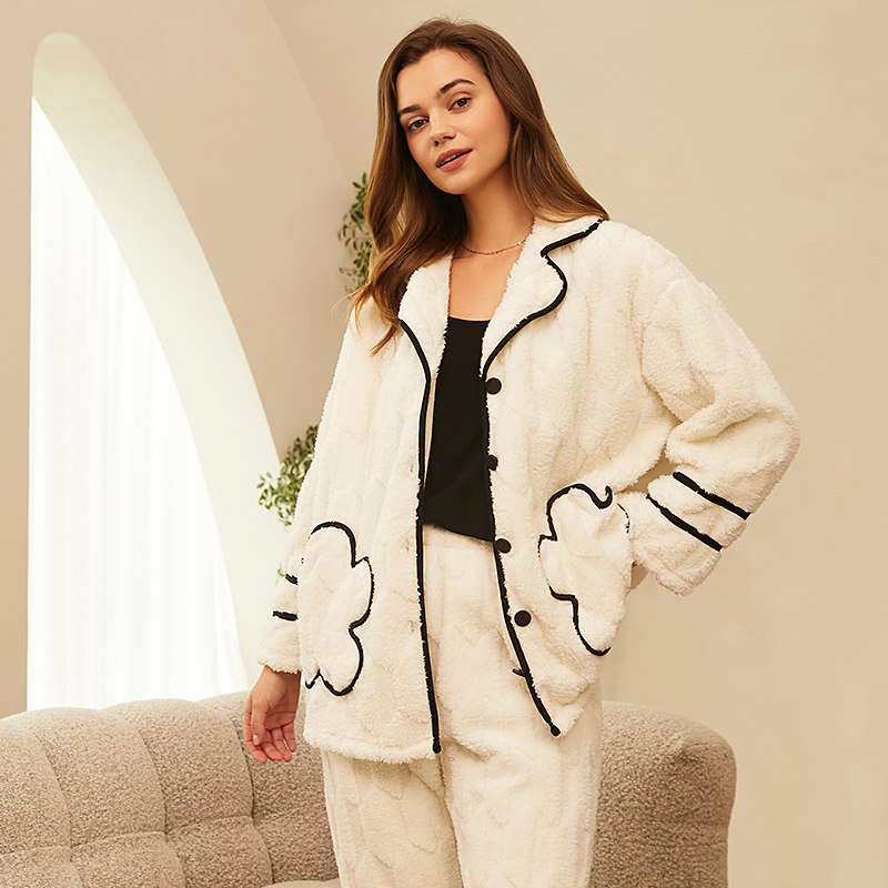 mybody珊瑚瑚绒睡衣女款秋冬新款长袖长裤家居服睡衣