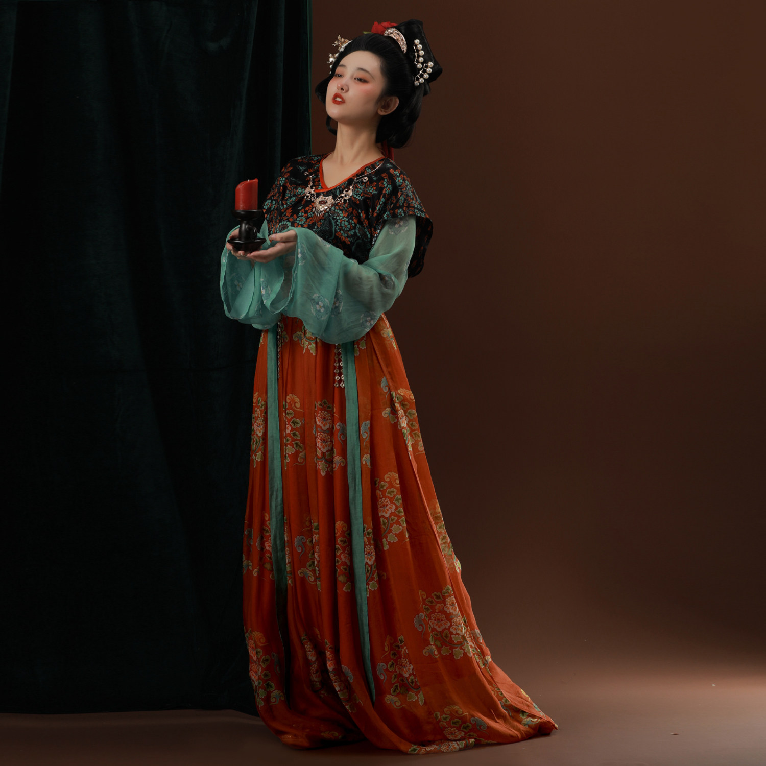 真丝小蛮坦领半臂名堂2021年原创汉服女秋季唐制汉服