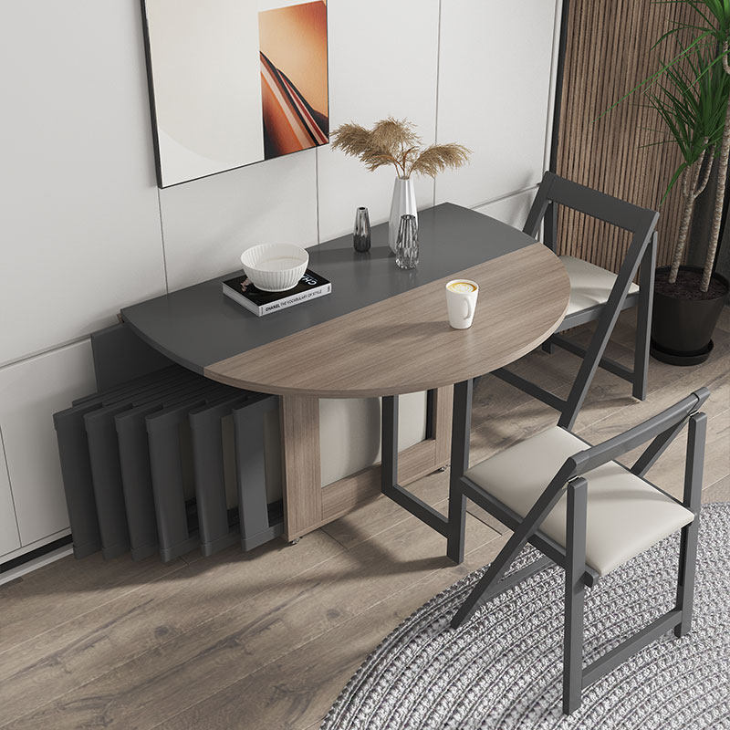 餐桌折叠家用小户户型多功能现代简约餐台北欧圆形餐桌