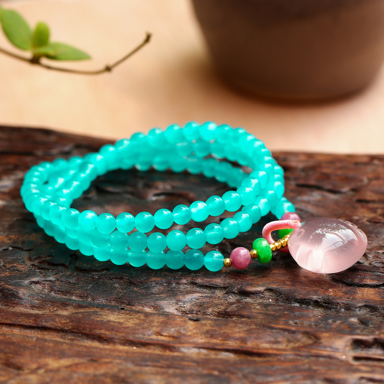 多圈冰种天河石三圈手链星光水晶手串配送鉴定证书手链