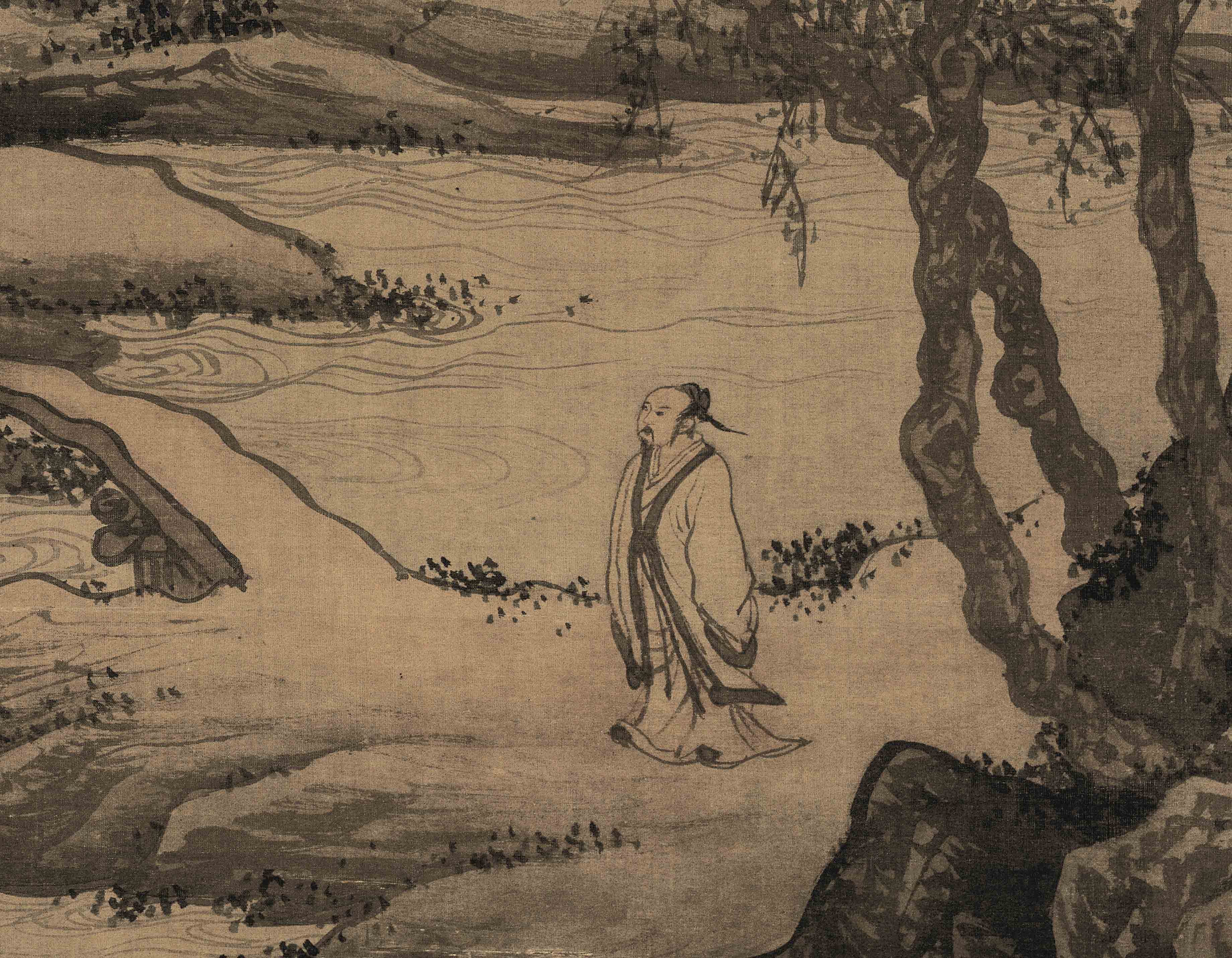 明唐挂画清微高清微临摹古代寅步装饰画国画玄关国画