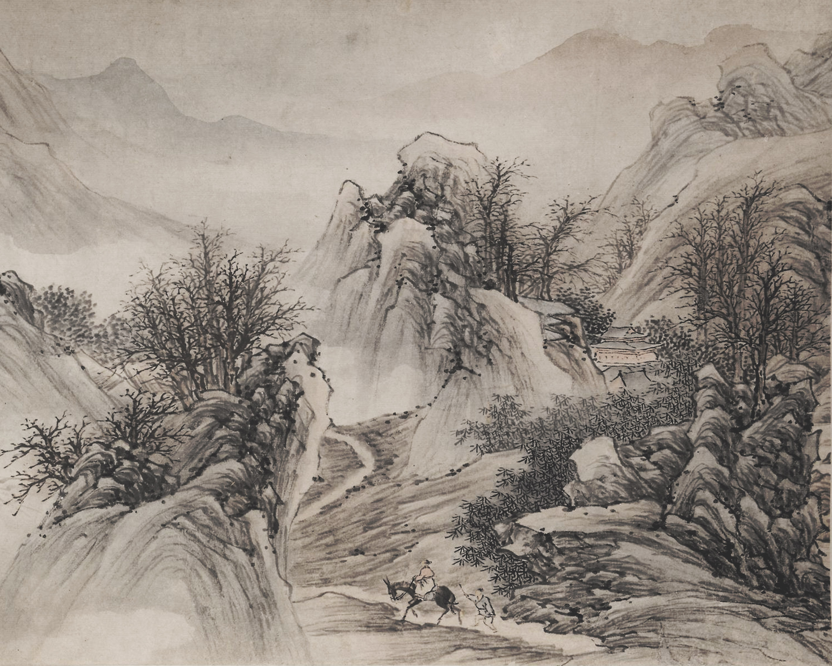 清邹复制清微高清微临摹国画画心喆乡画纸仿古国画