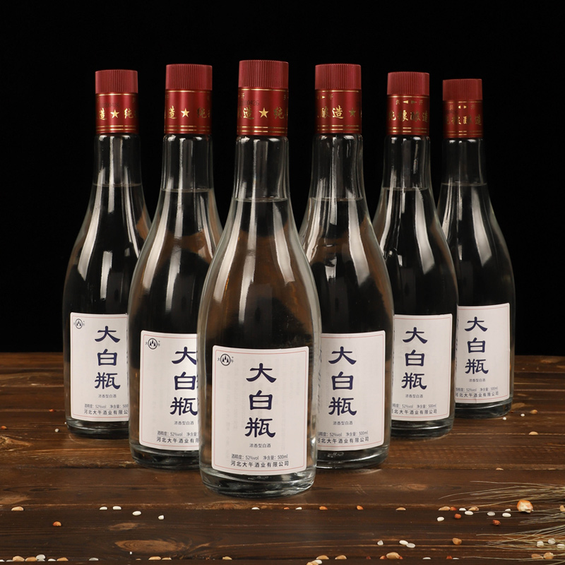 大午白瓶酒52度6瓶装宜宾酿造浓香型高度试饮白酒团圆小酌光瓶酒