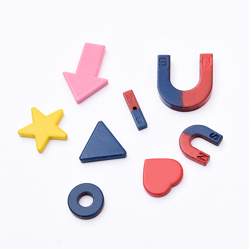 中小学新款教学马蹄形条形磁场科学实验红色蓝色吸铁石吸铁石