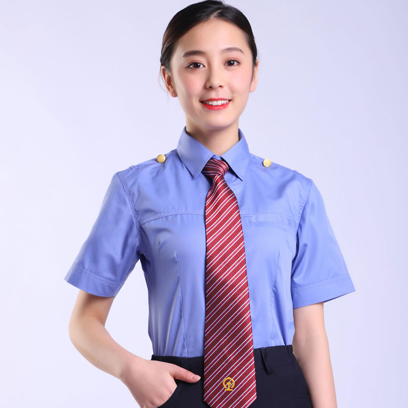 铁路新式路服19式女衬衣外穿长袖春秋女款工作服短袖衬衫铁路服制