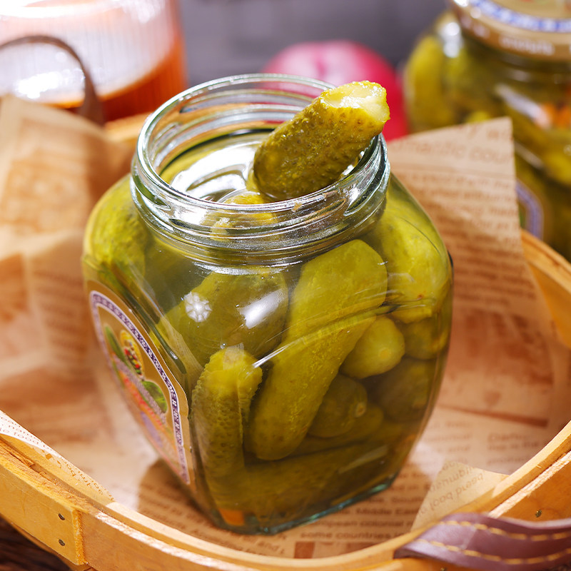俄罗斯风味酸黄瓜原装进口罐头酱小青瓜越南西餐配菜即食小菜500g