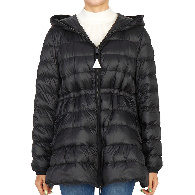moncler蒙口官方正品冬季新款女士黑色连帽时尚保暖羽绒服