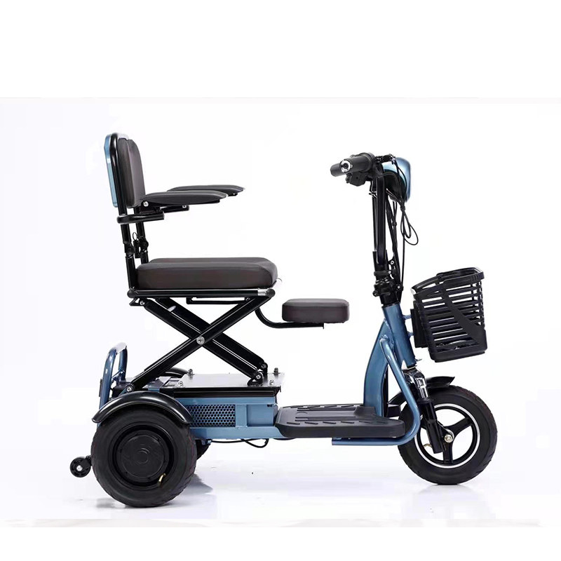 蓝马电动三轮车小型亲子休闲老年代步折叠放后老年代步车
