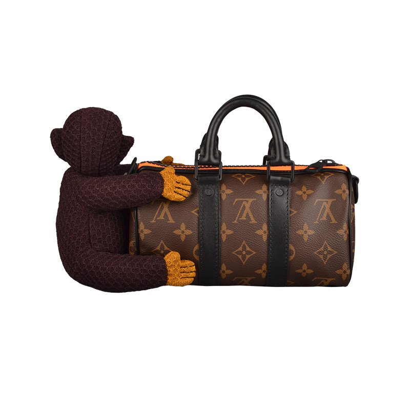 lv路易威登keepallnano手袋趣味卡通针织玩偶单肩通用款女包