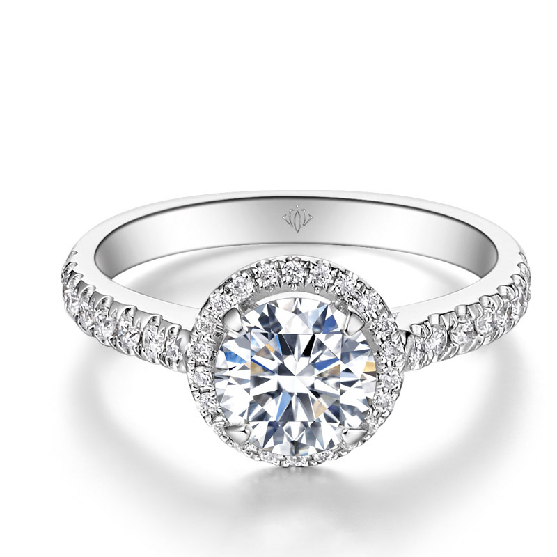 定制经典奢华围镶款钻戒钻石显大gia认证