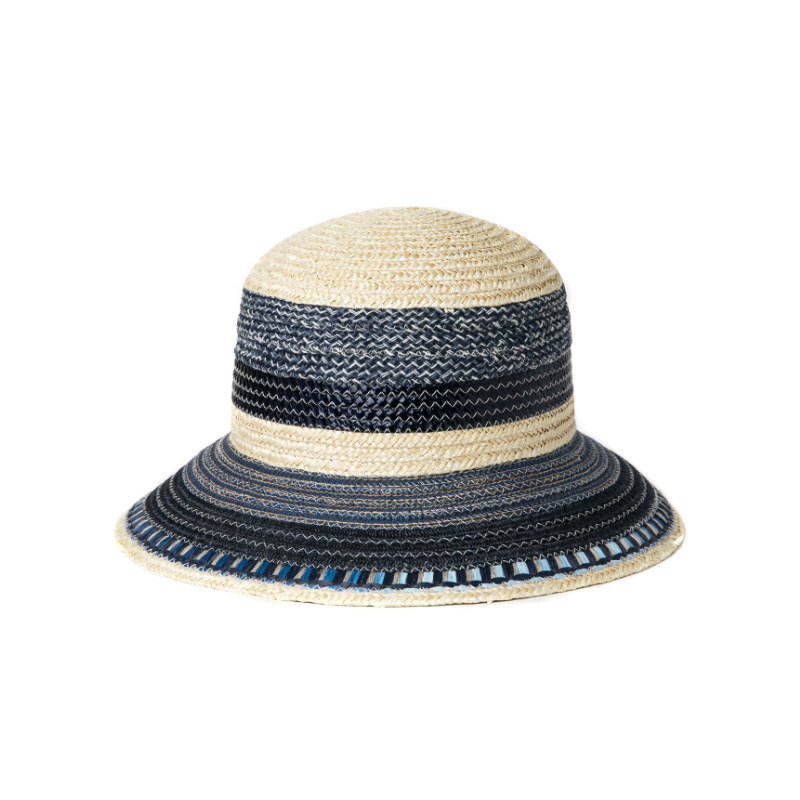 帽仕意大利进口帽子子女夏天百搭草帽时尚撞色帽子