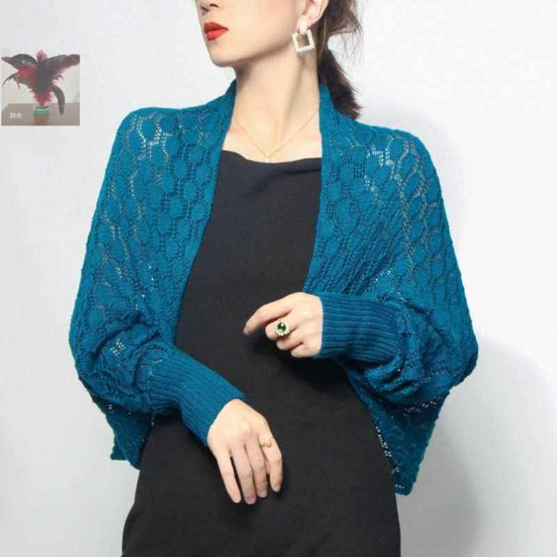 寒选亿百货店时尚高定针织棉空调披肩透气舒适护肩护颈女士开衫潮