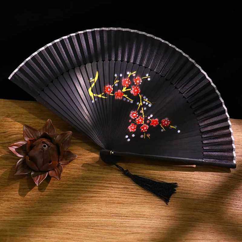 古风黑色折扇仙气国风扇子男士国潮男款风扇扇子
