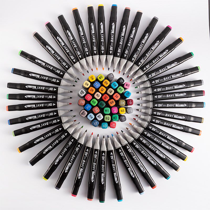 bv巴卫马克双头48色60色80色套装学生美术马克笔