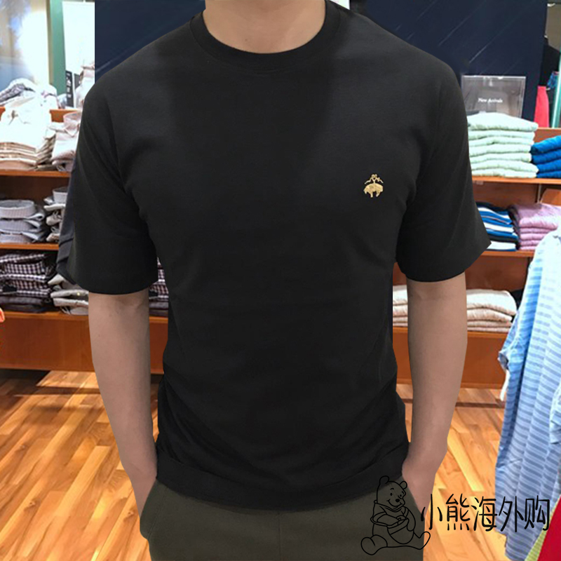 正品Brooks Brothers/布克兄弟T恤男装纯色圆领短袖打底polo衫夏