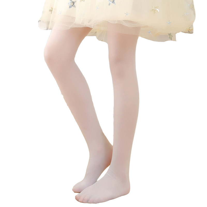 儿童丝袜女童夏季薄款菠萝白色练功舞蹈专用儿童袜子016岁