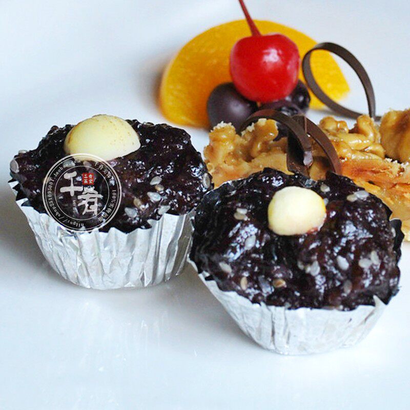 初荷黑糯米糕锡纸速冻黑米糕营养早餐点心糕点半成品冷冻食品360g