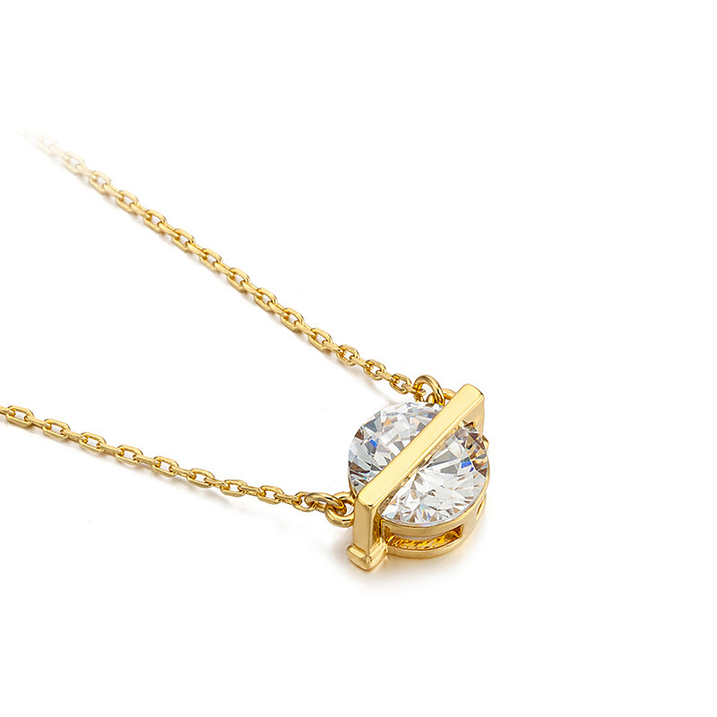 glamever闪耀锆石系列圆钻金属锁骨链女简约项链