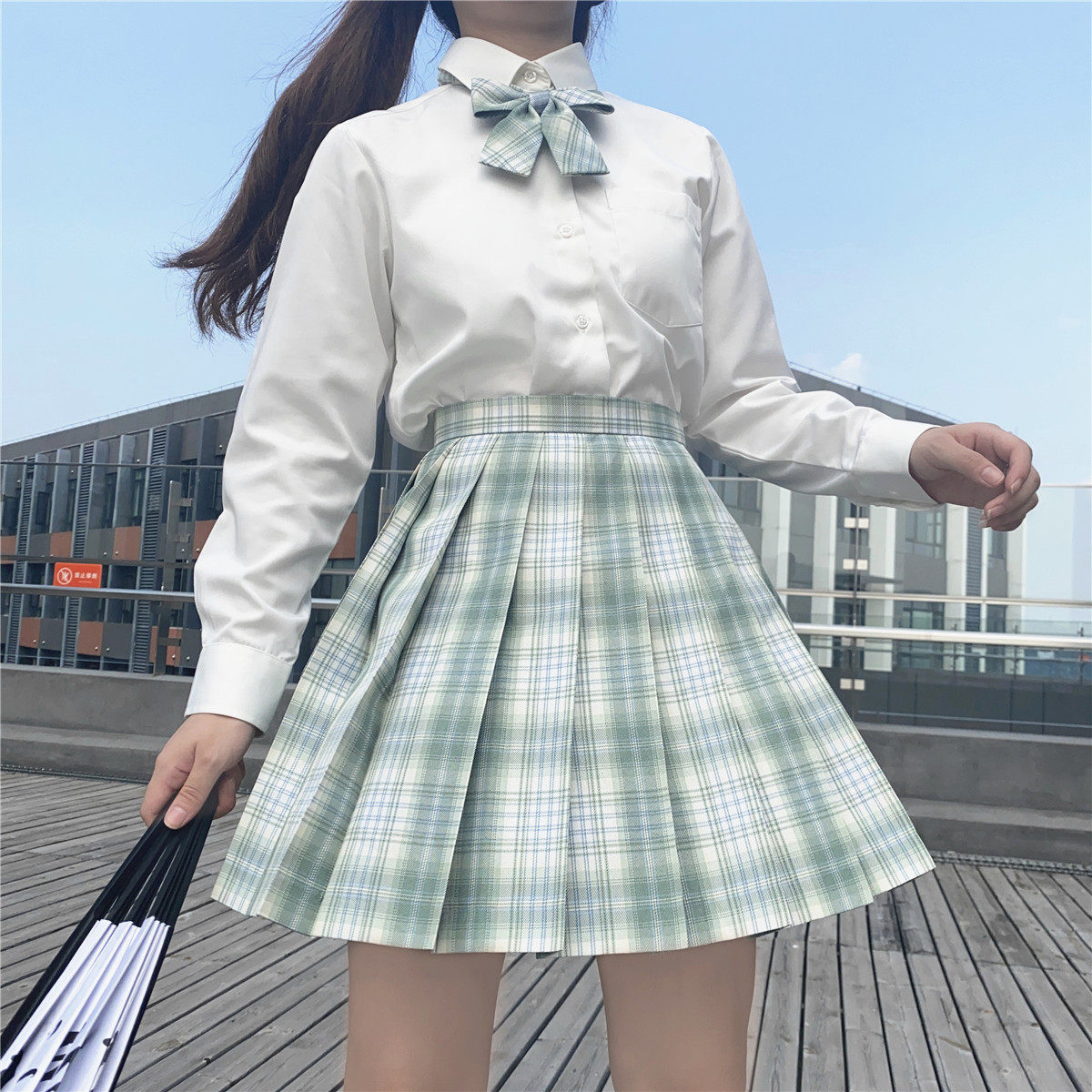 雪松jk制服套装正版日系学院高中生夏季格裙半身裙