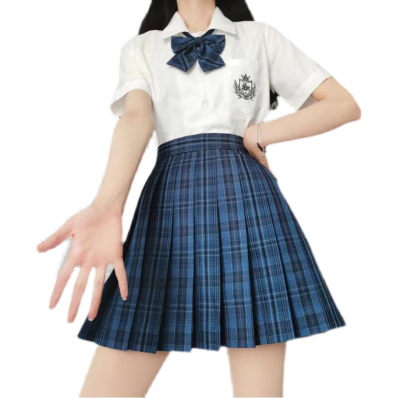 长裙2022学院半身通勤高腰格子舜华jk面料半身裙