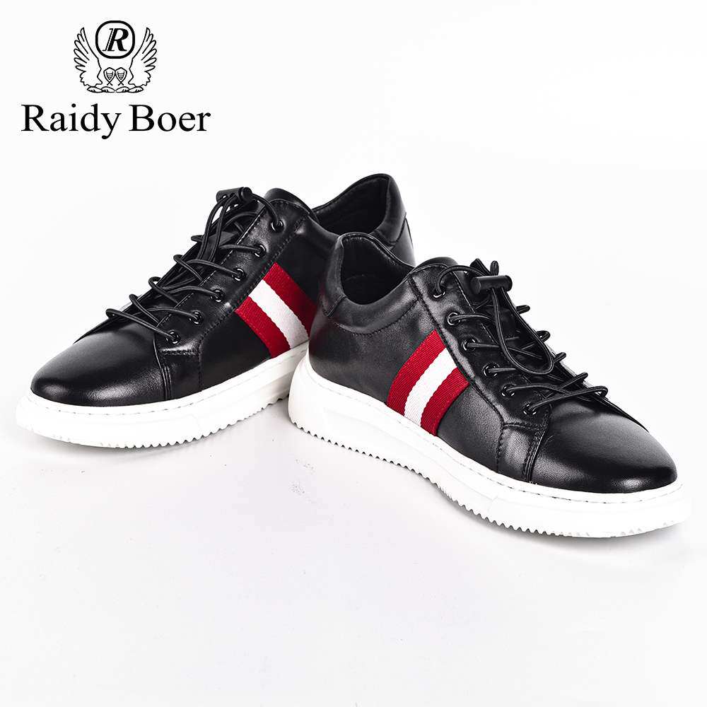 raidyboer雷迪波尔鞋子男士新款春夏季休闲百搭板鞋真皮小白鞋男