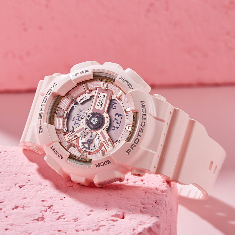 手表卡西欧35周年官网樱花花粉限量gshock运动gma-s110mp日韩腕表