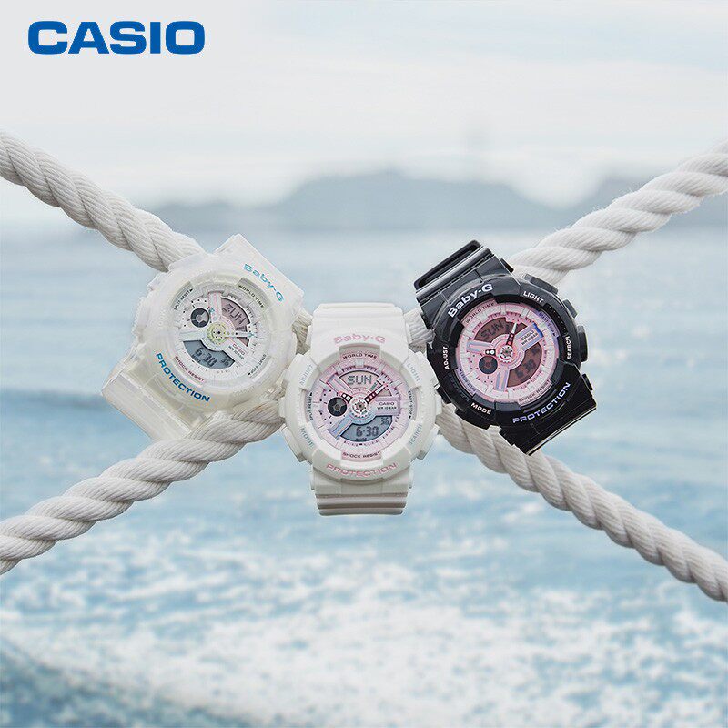 casio卡西欧手表babyg七彩极光透明运动防水学生日韩腕表