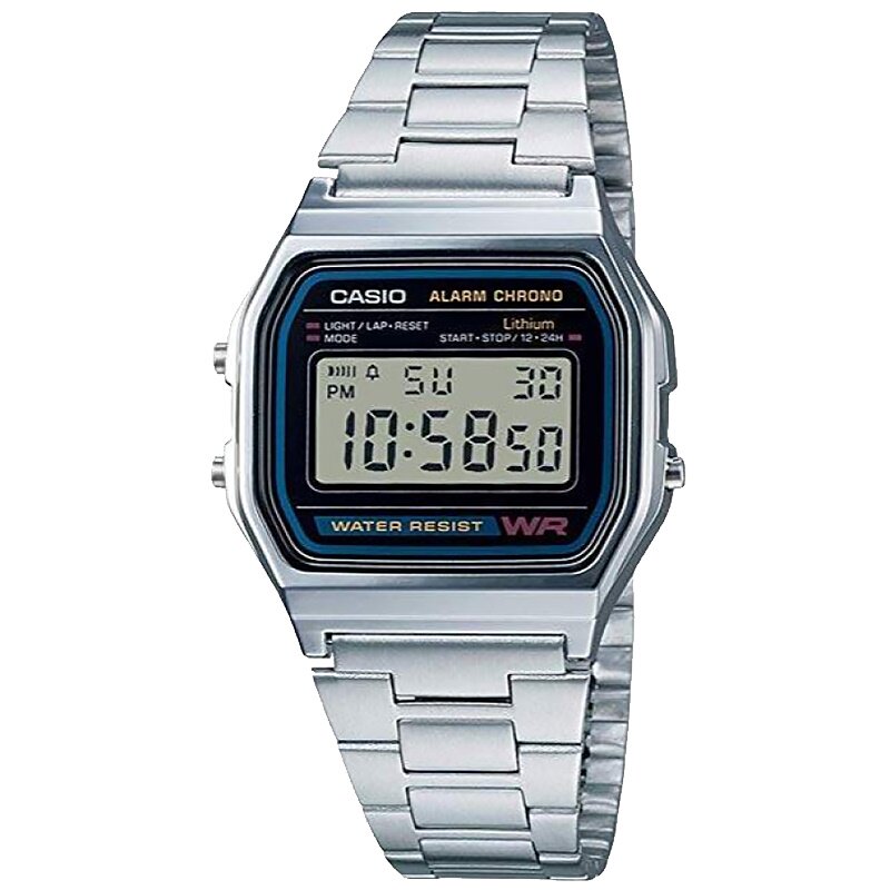 casio卡西欧手表男女学生网红小银表方块复古潮流电子表a158wa1