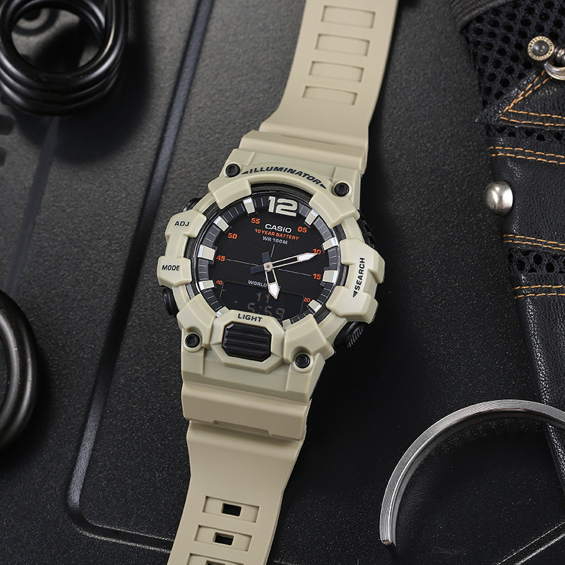 casio卡西欧手表男女学生黑暗之心指针双显运动电子表hdc-700-3a3