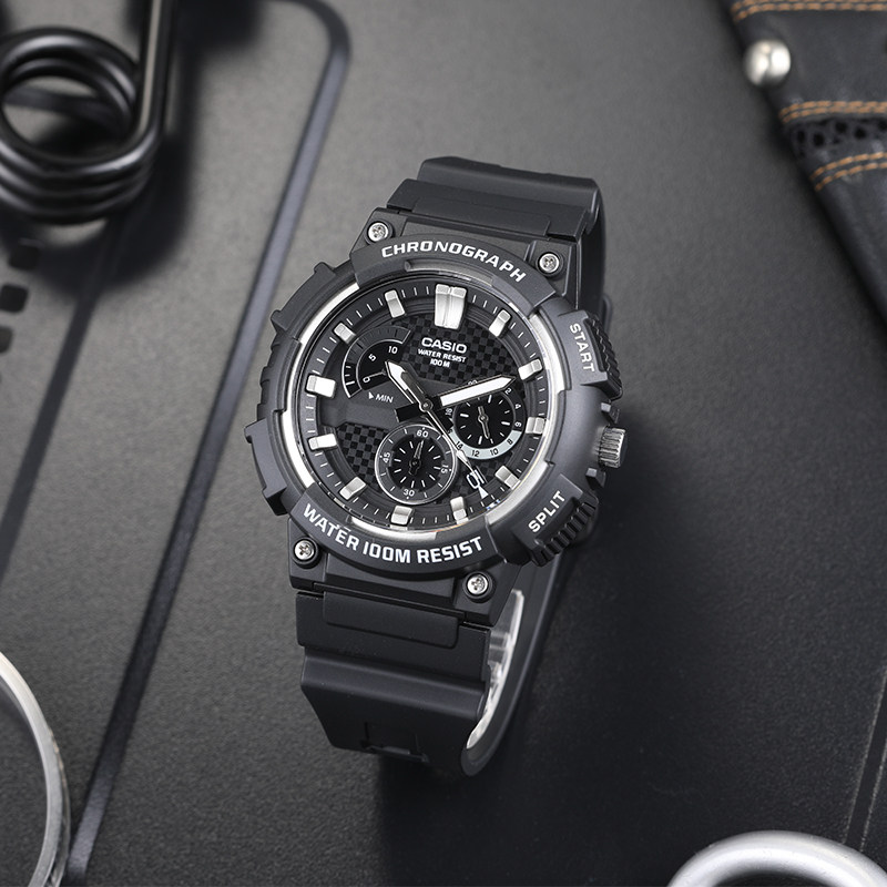 手表casio卡西欧时尚运动防水石英秘银学生mcw-200h-1a日韩腕表