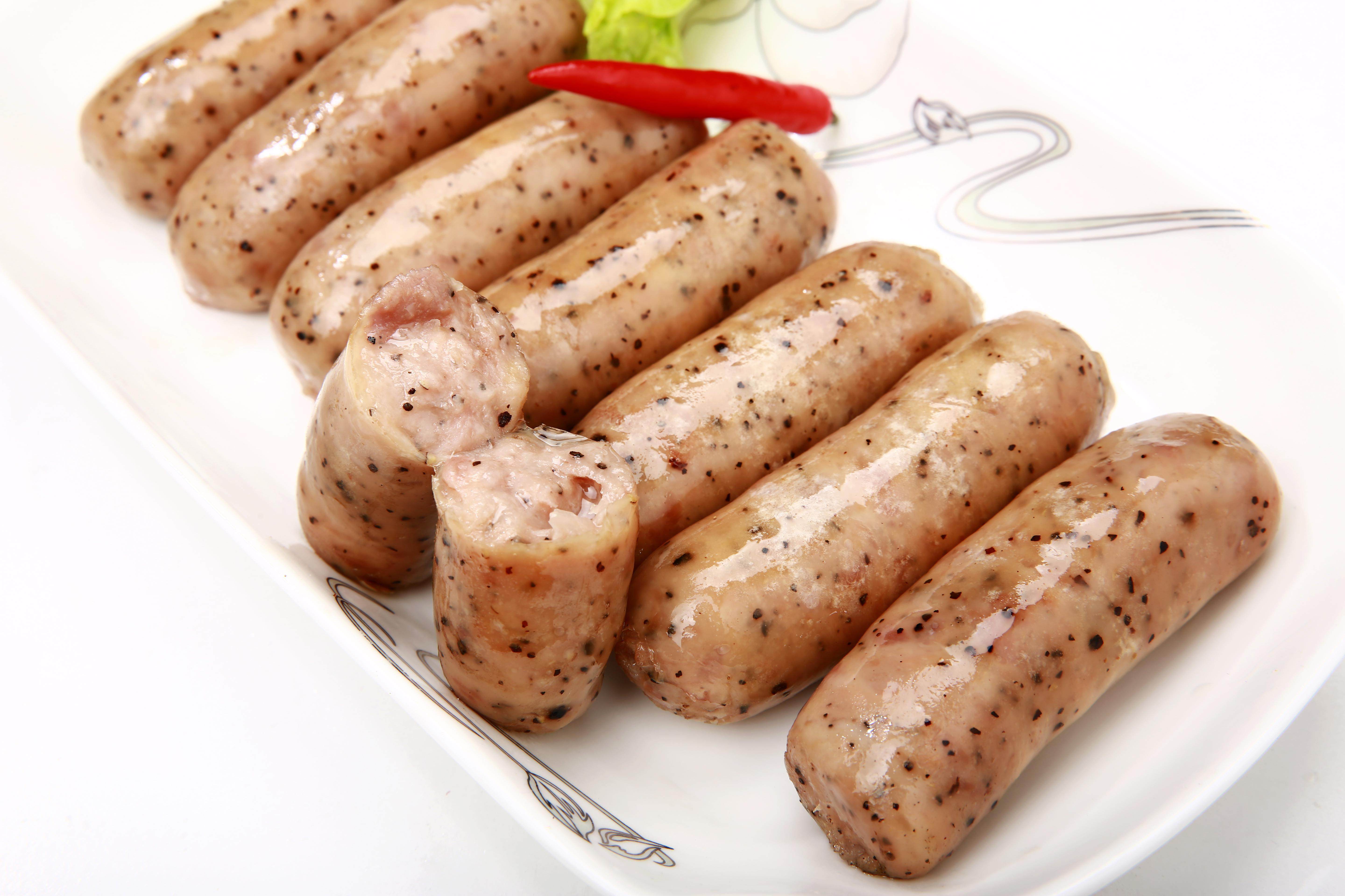 臻味肉肠70g*10根纯肉烤肠台湾烤香肠黑椒原味热狗肠商用