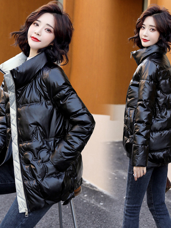 羽绒服女短款2020冬新款轻薄时尚洋气减龄亮面白鸭绒加厚外套