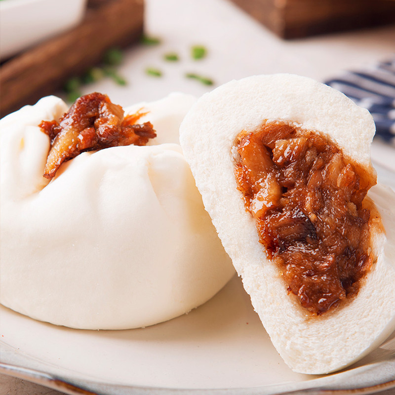 叉烧烧包蒸包大包广东广式港式包子早茶点心包点