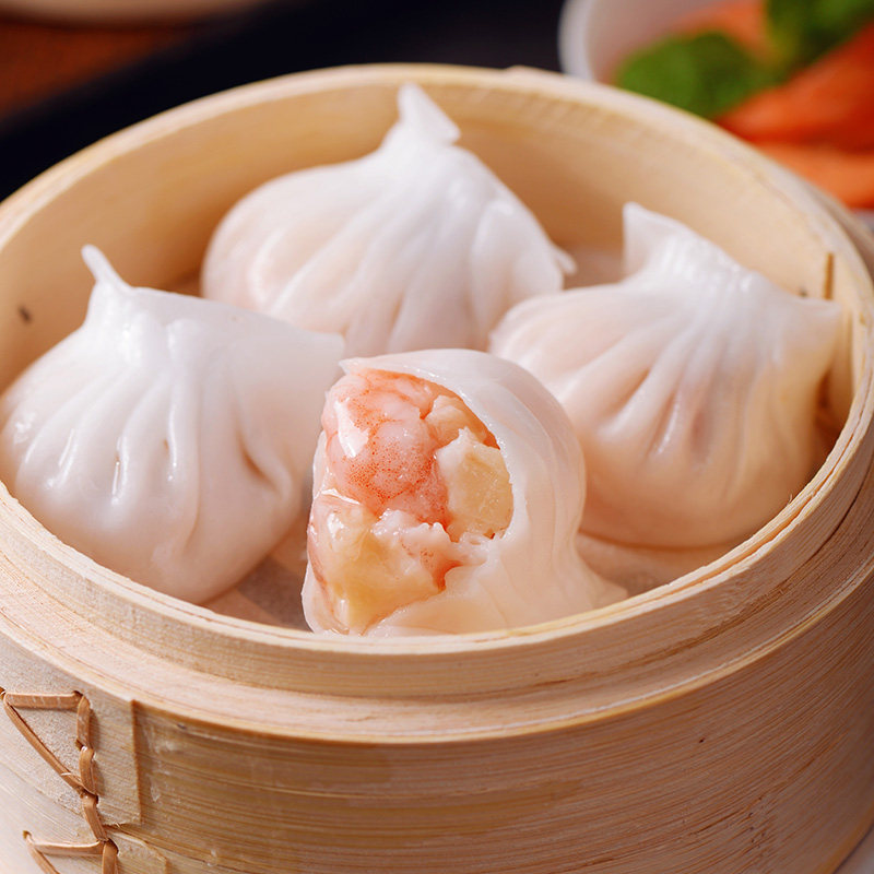 一发港式水晶虾饺鲜虾饺子广东早茶早餐点心水饺