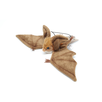 hansa进口可爱蝙蝠玩偶公仔恶搞3064展翅棕色挂饰毛绒布艺类玩具