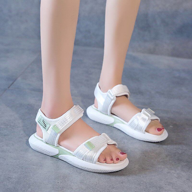 12岁女童凉鞋中大童2021夏季新款小学生中学生女孩时尚休闲平底鞋