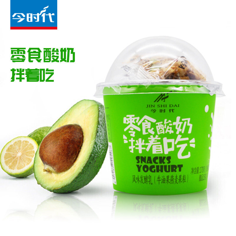 酸奶时代零食原味黄桃草莓伴着粗粮燕麦发酵酸奶